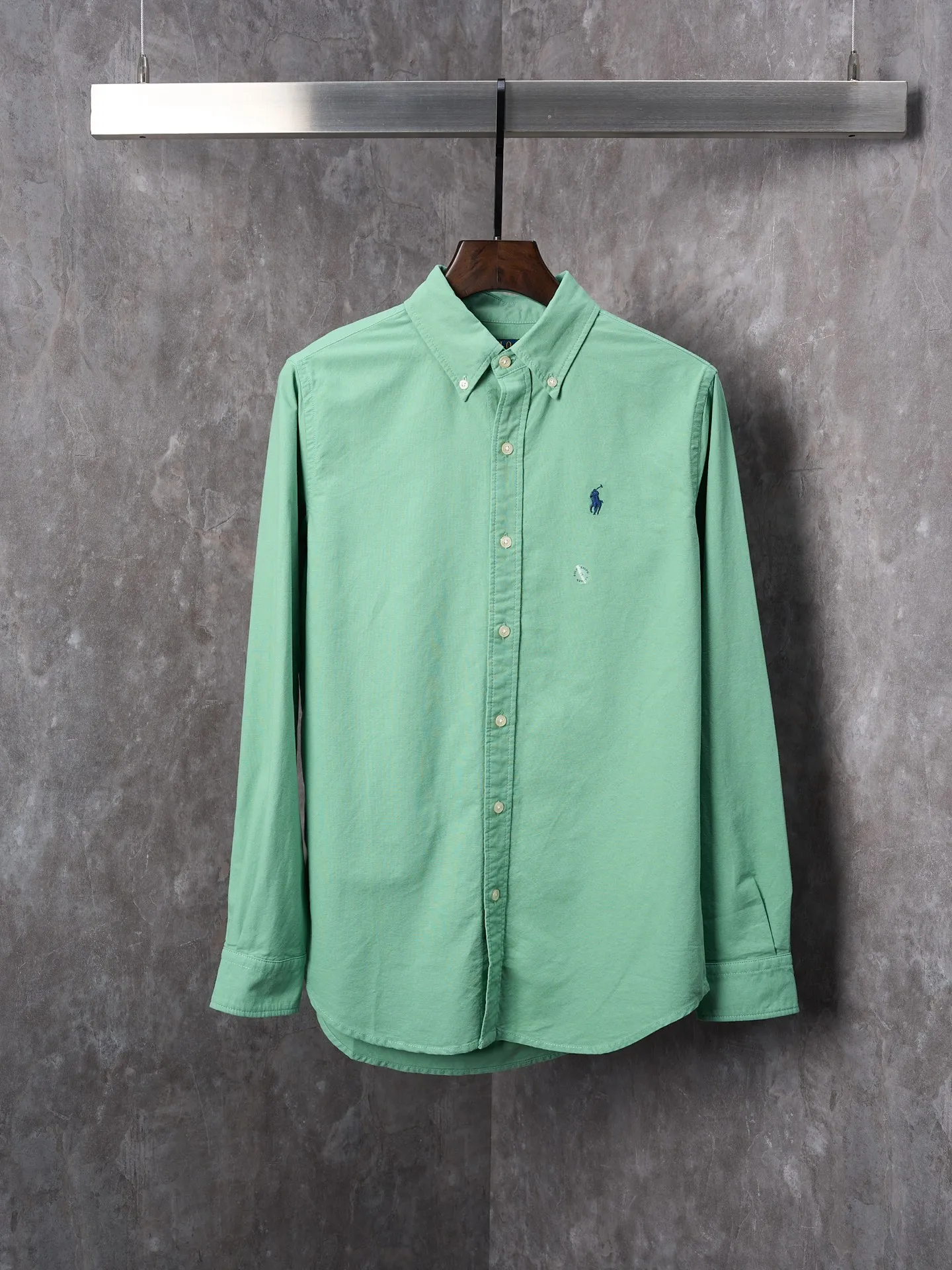 P340 Actual hanging auction】Ralph Lauren/Ralph Lauren couples must-have solid color pony embroidered cotton long-sleeved shirt [Ready stock] XS S M L XL